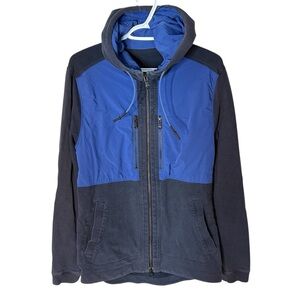 LULULEMON Navy Cobalt Blue Dispatch Zip Up Hoodie Colour Block Drawstring Medium